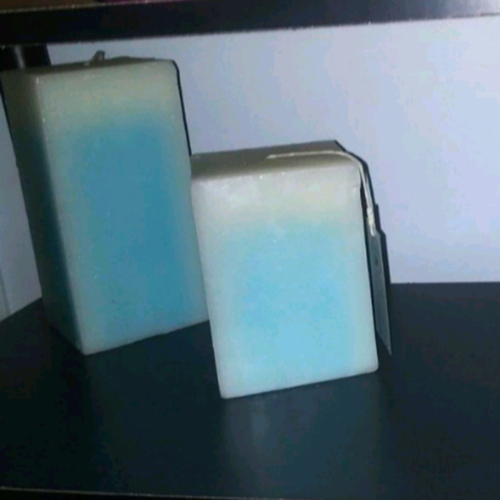 Blue and white candles